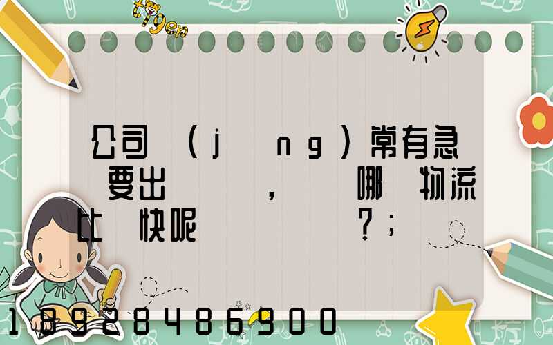 公司經(jīng)常有急貨要出，請問哪個物流比較快呢？